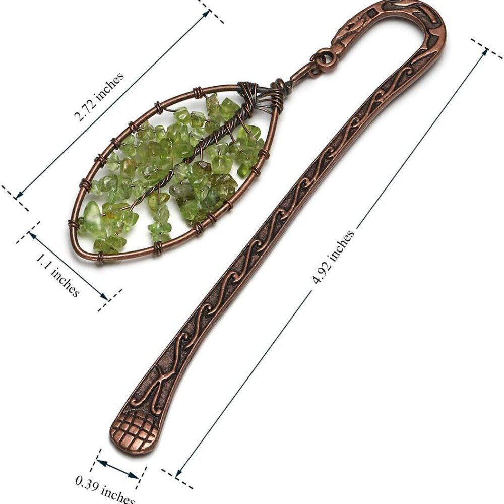 3pcs Antique Copper Metal Bookmark Beading Bookmarks with Handmade 7 Chakra Heal - Picture 2 of 7